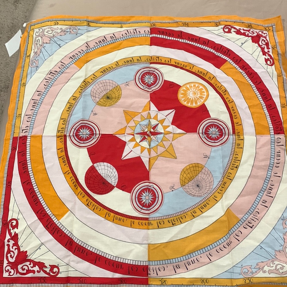 Tory Burch Celestial Scarf in color Pink Constellation, 24" square, NWT
